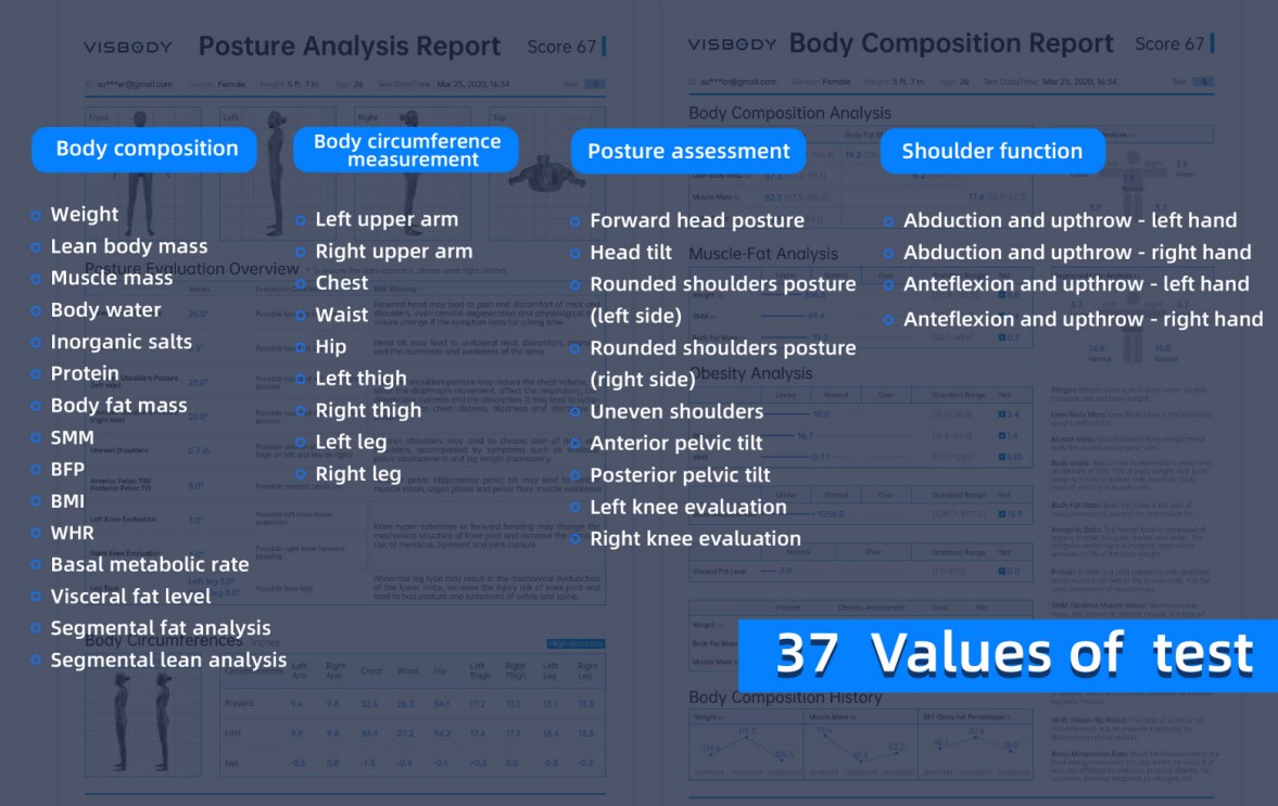 Analizador corporal 3D profesional de gama alta Meicet Visbody R Explore 8