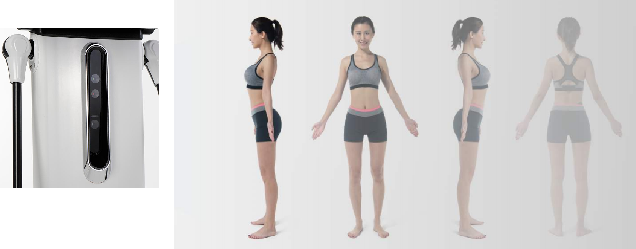 Análise da postura do escáner corporal 3D bac200