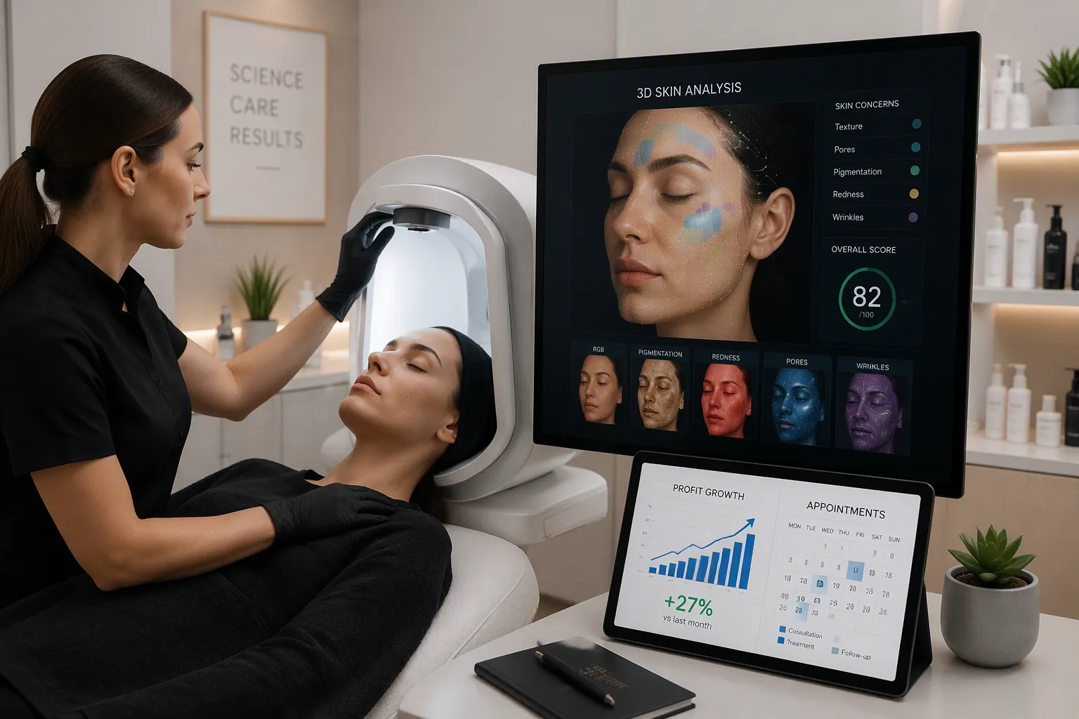 3D skin analysis machine